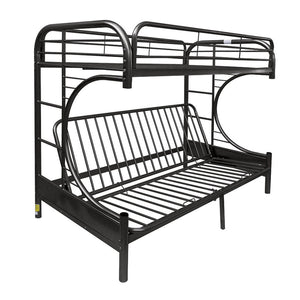 Eclipse Twin Long Queen Futon Bunk Bed - Black