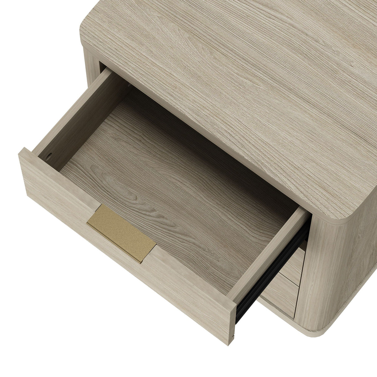 Evelyn - Nightstand With 3 Drawers, Smooth Rounded Edges