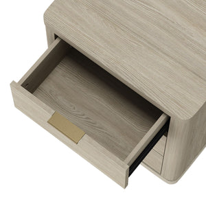 Evelyn - Nightstand With 3 Drawers, Smooth Rounded Edges