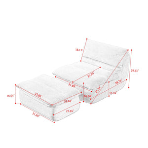 Modern Compressed Lounge Chair with Ottoman