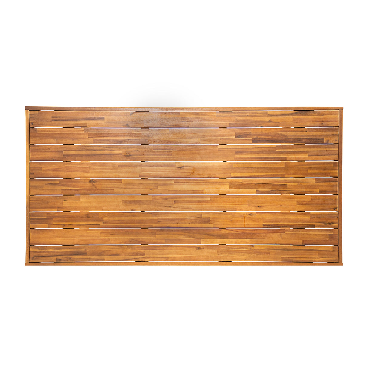 7 Pieces Acacia Wood Outdoor Dining Set, Modern 6 Chairs & 1 Large Table