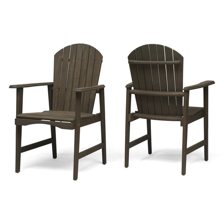 Adirondack Dining Chairs in Weathered Grey Acacia- Set of 2