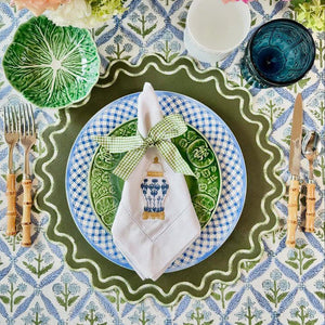 Elysian Dark Green Round Faux Leather Placemat