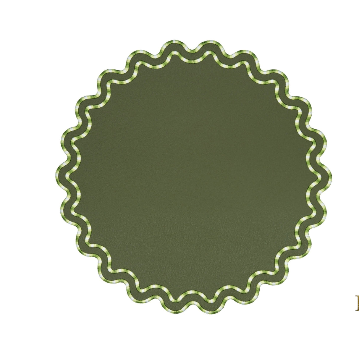 Elysian Dark Green Round Faux Leather Placemat