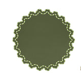 Elysian Dark Green Round Faux Leather Placemat
