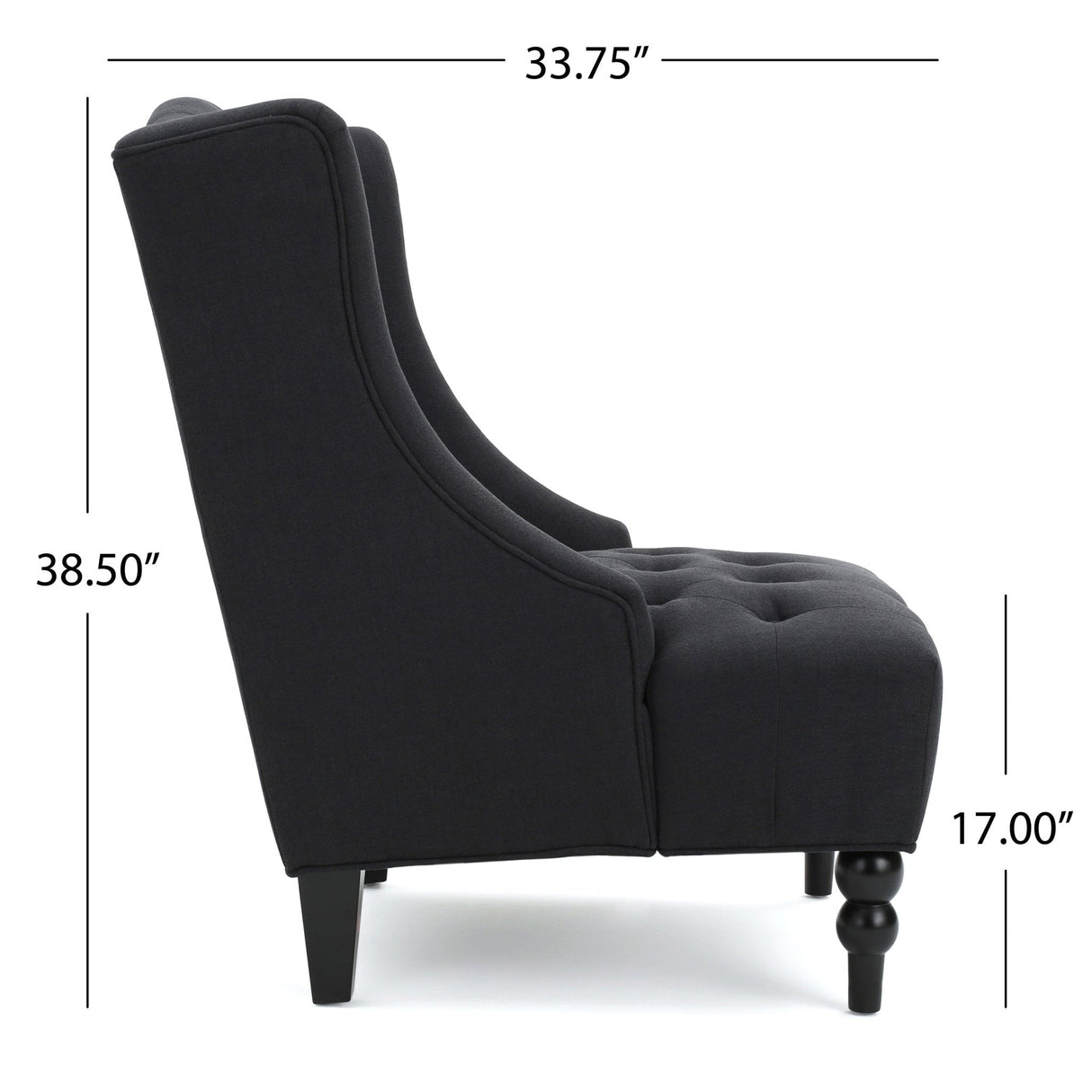 Dawned Upholstered Accent Chair with Button Tufting and Wing Back - Accent Chairs