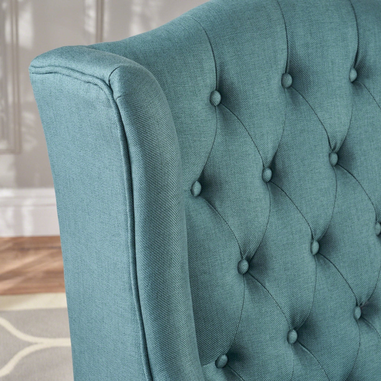 Dawned Upholstered Accent Chair with Button Tufting and Wing Back - Accent Chairs
