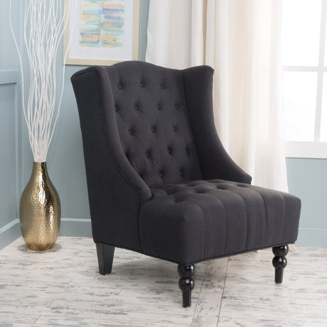Dawned Upholstered Accent Chair with Button Tufting and Wing Back - Accent Chairs