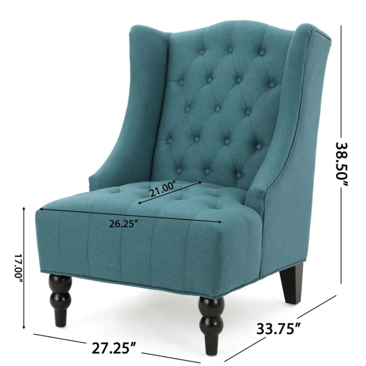 Dawned Upholstered Accent Chair with Button Tufting and Wing Back - Accent Chairs