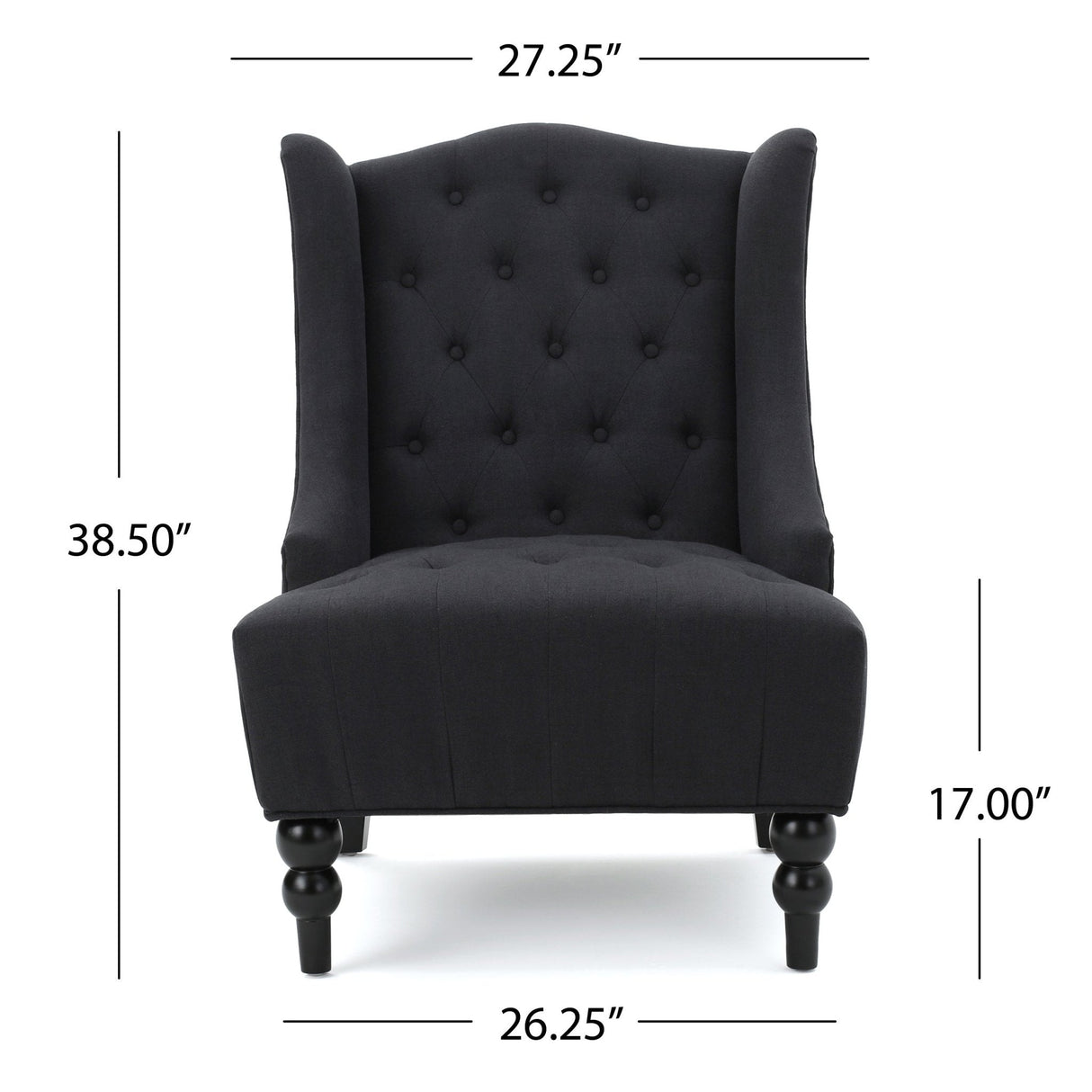 Dawned Upholstered Accent Chair with Button Tufting and Wing Back - Accent Chairs