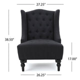 Dawned Upholstered Accent Chair with Button Tufting and Wing Back - Accent Chairs