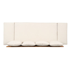Outdoor Patio Daybed Sofa, 3 Seat Sofa With Foldable Arm 4 Back Pillows