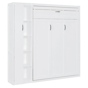 Murphy Wall Bed With Shelves, Wardrobe And LED Lights