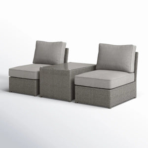 Modern Wicker Outdoor Seating Set with Cushions - Dark Brown or Dark Gray