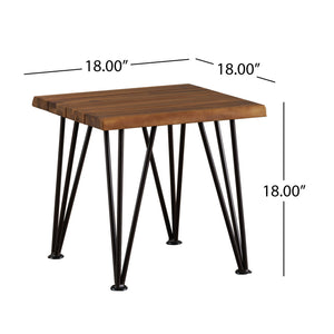 Zion Outdoor Industrial Iron And Coffee Table - Teak