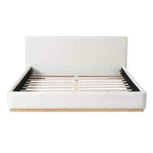 Elegant Upholstered Bed With Solid Wood Frame - Queen