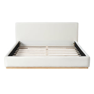 Elegant Upholstered Bed With Solid Wood Frame - Queen