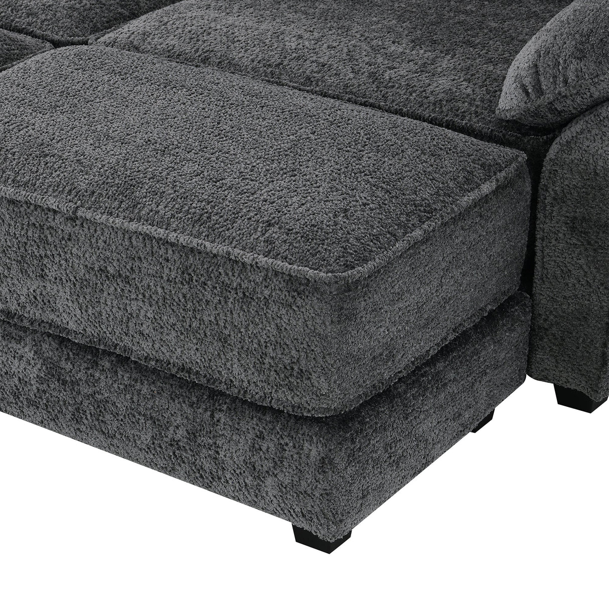 The Adelle Adaptable Gray Chenille Modular Sofa Bed