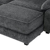 The Adelle Adaptable Gray Chenille Modular Sofa Bed