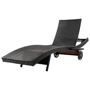 K&K 80'' Patio Wicker Chaise Lounge Chairs Set of 2