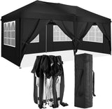 10'x20' folding canopy with 6 removable sidewalls outdoor event shelter upf 50+ gazebo portable tents for parties beach camping wedding ez pop up canopy