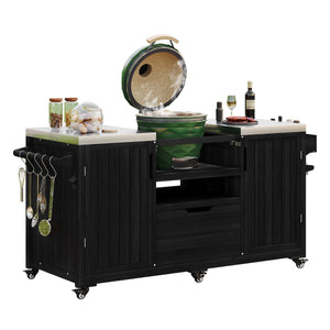 K&K 66.5' Outdoor Kitchen Island for Big Green Egg Grills