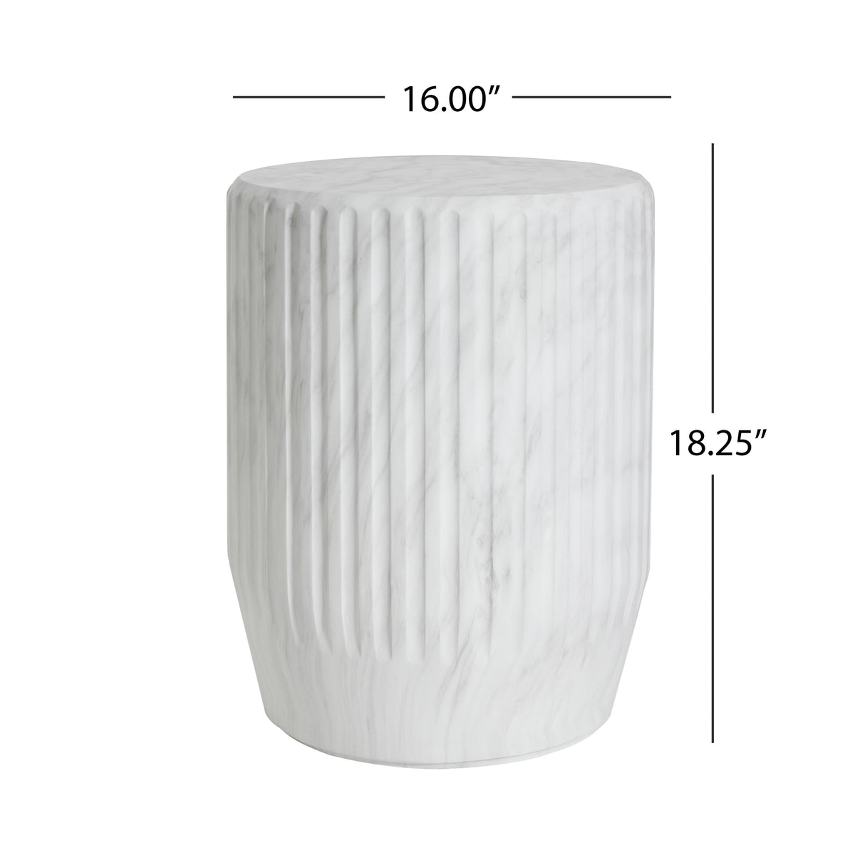 Outdoor Cicci Carved Side Table, White