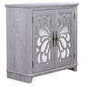 Elegant Sideboard with Two Acrylic Mirrored Doors and Adjustable Shelf Storage