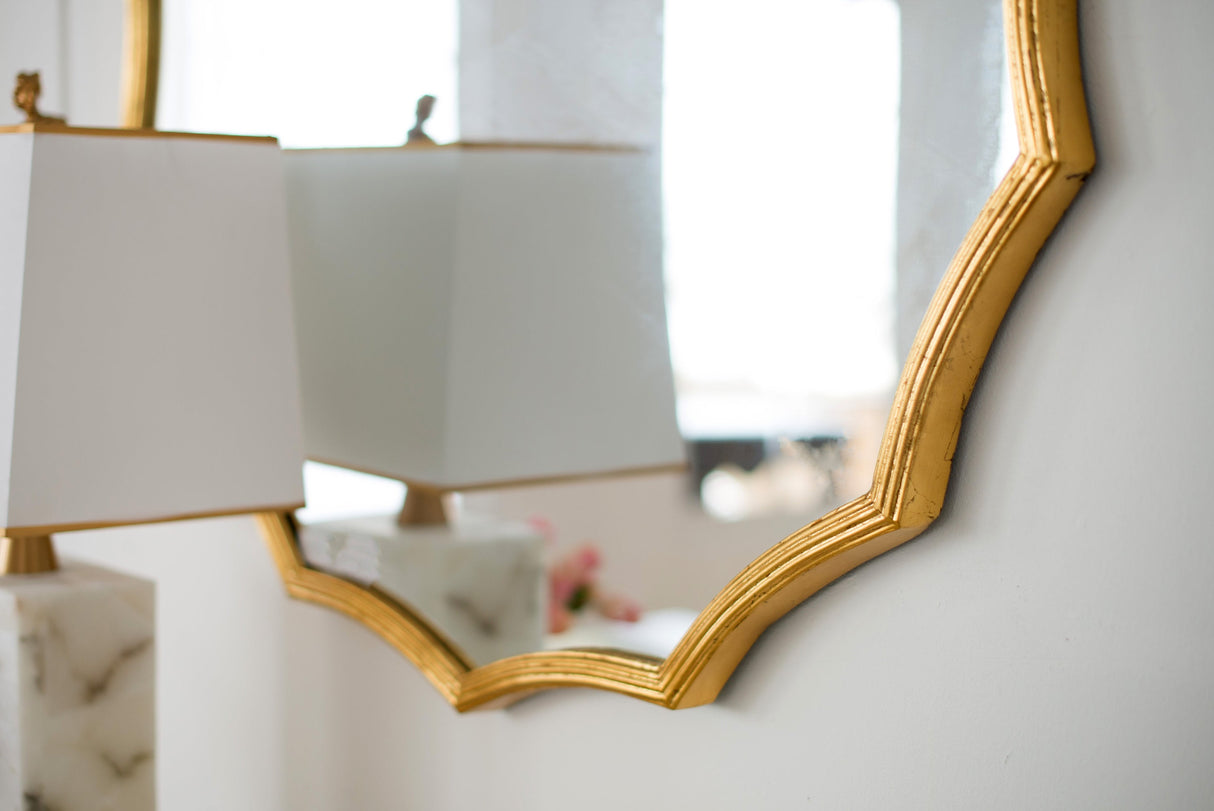 D40' Round Sunburst Wall Mirror with Gold Finish, Wall Decor Mirror for Entryway Bedroom Living Room