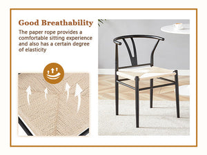 Wesborn Chair - Y-Shaped Medieval Style Armchair for Dining Table, Set of 4