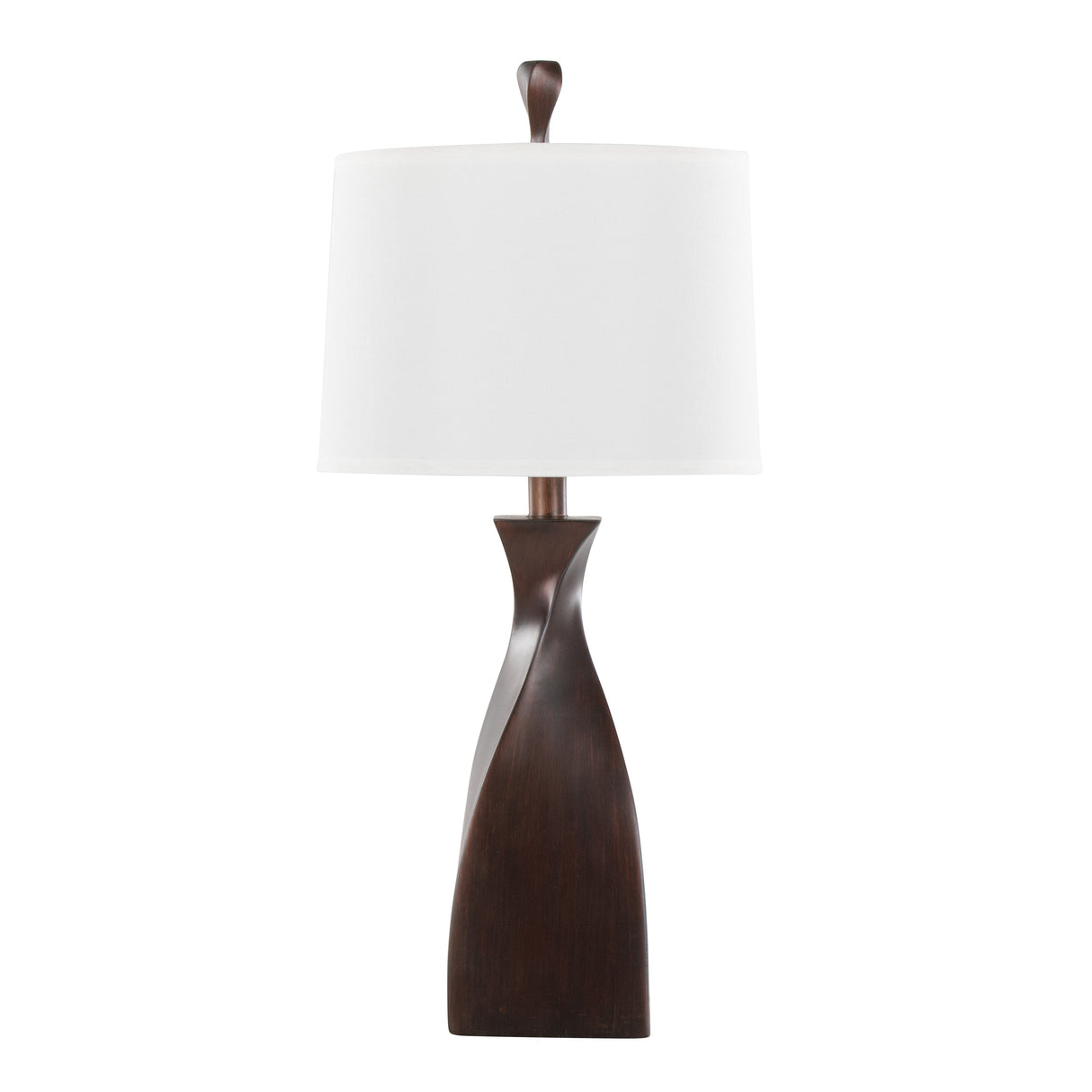Curvo 2-Piece Copper Bronze Polyresin Table Lamps with Linen Shade