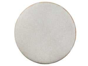 Lindon - Round Cocktail Table With Gray Upholstered Top & Casters - Belgian Wheat