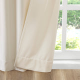 Room Darkening Metallic Printed Poly Velvet Rod Pocket/Back Tab Window Panel Pair Ivory 37x84"