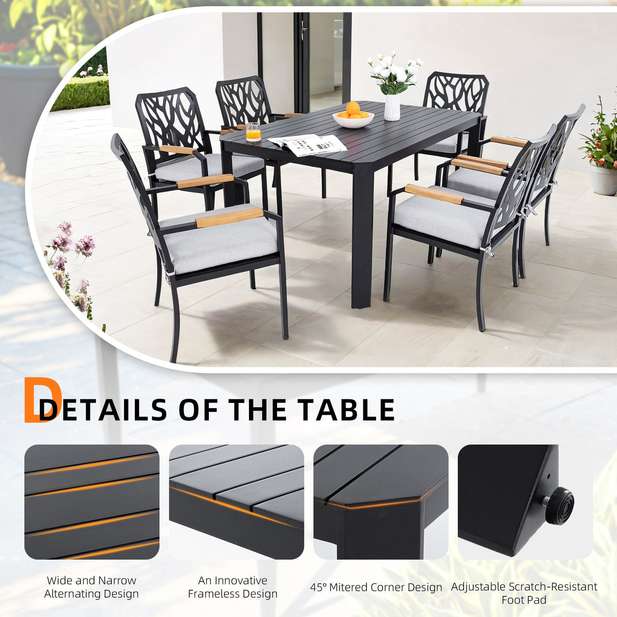 7-PC Outdoor Patio Aluminum Furniture Set
