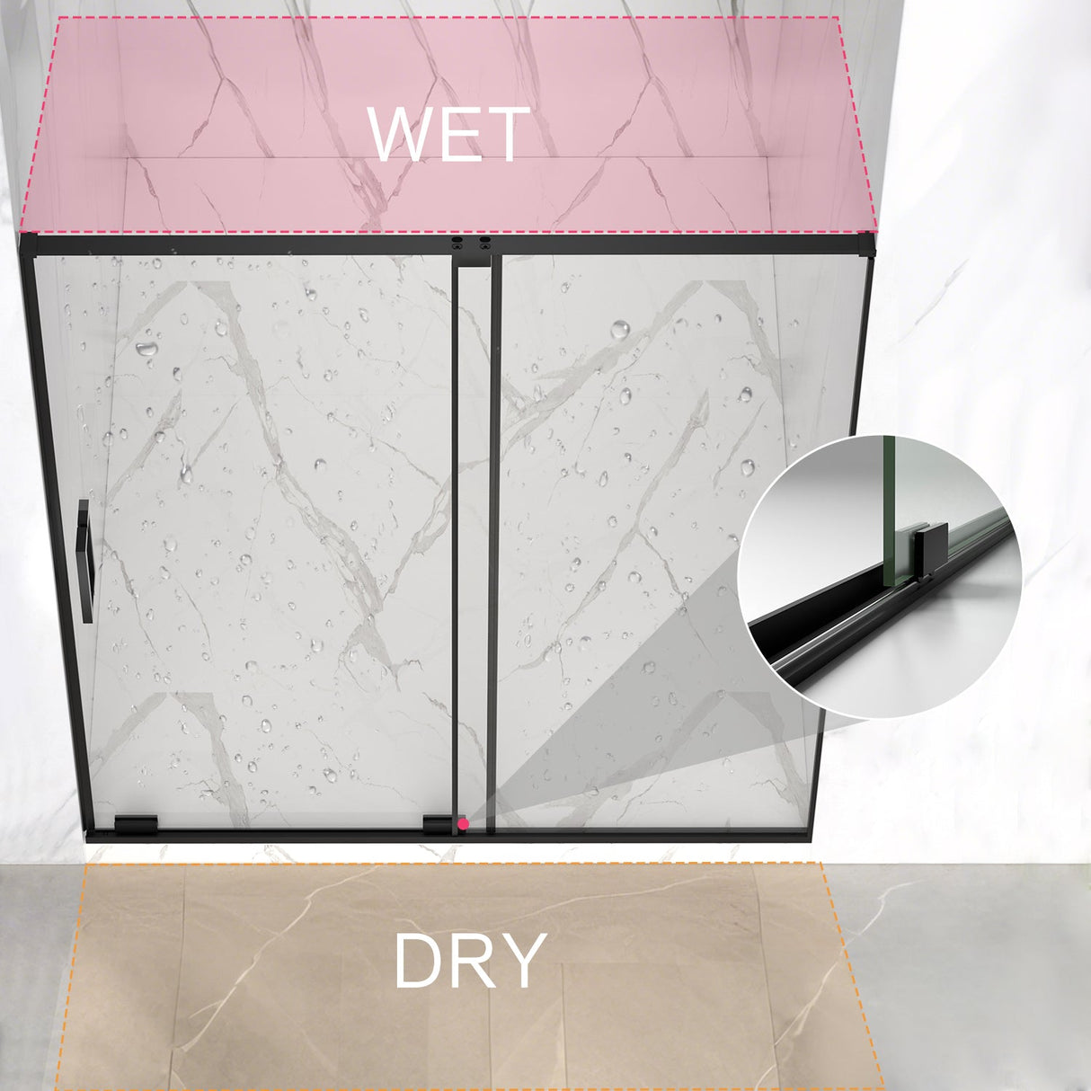 Semi-Frameless Sliding Shower Door