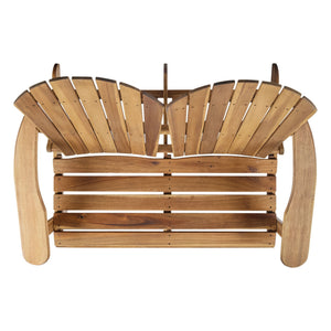 Outdoor Adirondack Rocking Loveseat With Hand Crafted Details