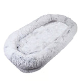 Human Dog Bed with Washable Faux Fur and Orthopedic Support