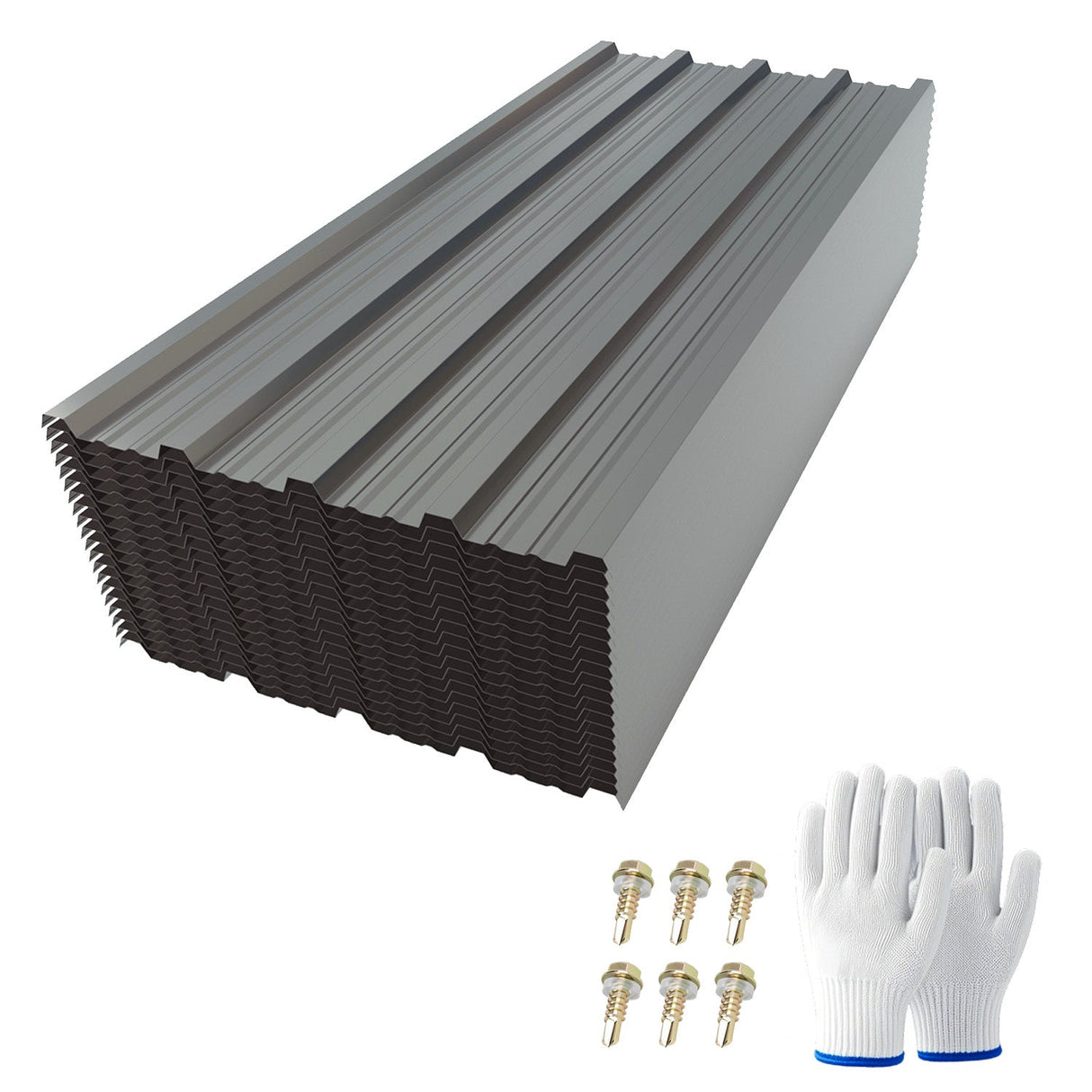 20 Pcs 42.52''X18.9'' Corrugated Metal Roofing Panels