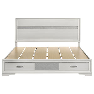 Miranda 51-inch Wood Eastern King Storage Panel Bed White