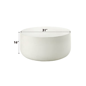 Dustan - Natural Coffee Table - White