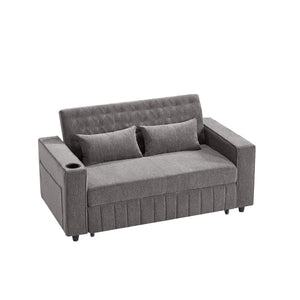 Pull-Out Sofa Bed Convertible Couch With Adjustable Backrest For Living Room