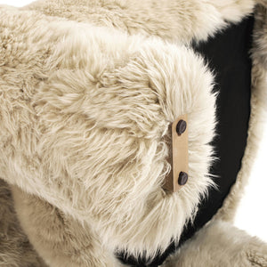 Genuine Sheepskin Fur Split Barrel Back Accent Chair with Sculptural Base - Natural Blonde