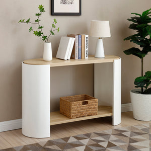 End Table with 2-Layer Storage Shelves