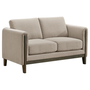 Islington 2-piece Upholstered Panel Arm Sofa Set Taupe
