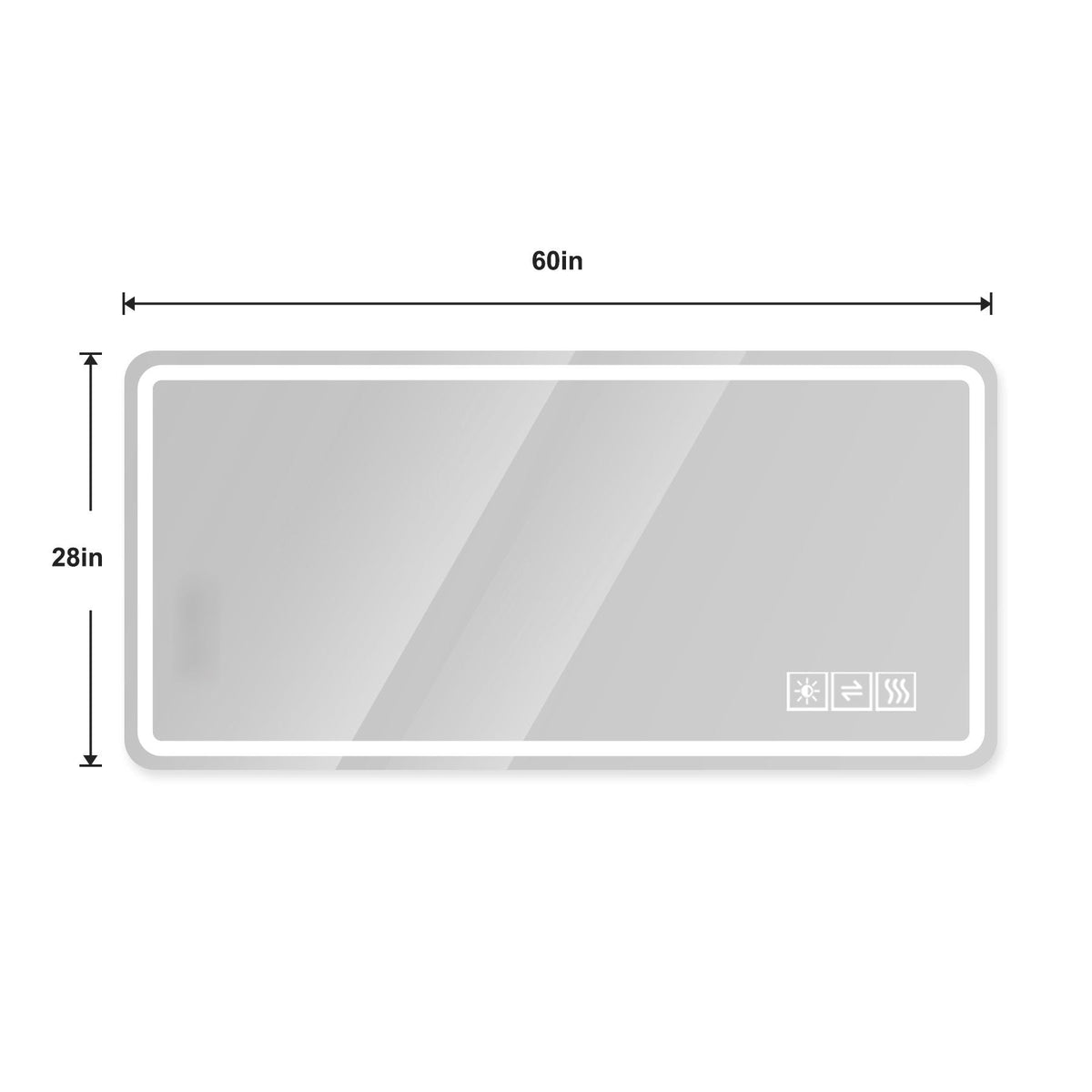 LED Bathroom Mirror with Anti-Fog and Tri-Color Lighting - Pearl Silver