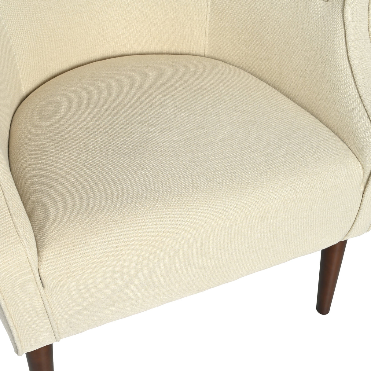 Modern Club Chair with Button-Tufted Back & Tonal Piping
