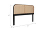 King Size Cane and Teak Rattan Headboard Adjustable Bed