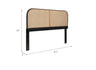 King Size Cane and Teak Rattan Headboard Adjustable Bed