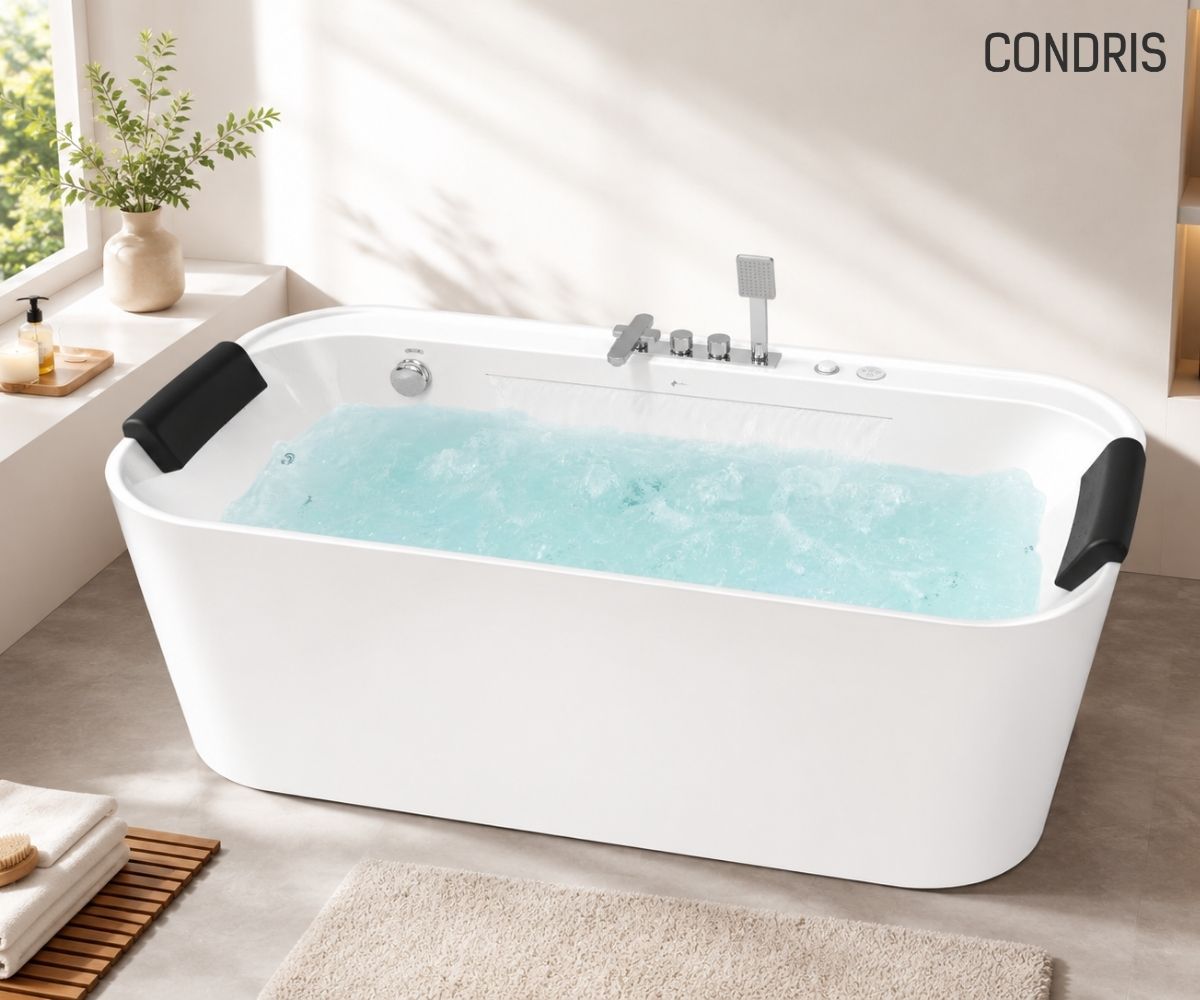 Condris 67" x 35" Whirlpool Bathtub for 2-Person