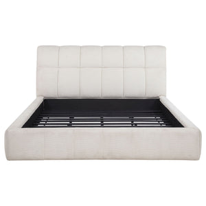 Nollet 48-inch Upholstered California King Platform Bed Cream